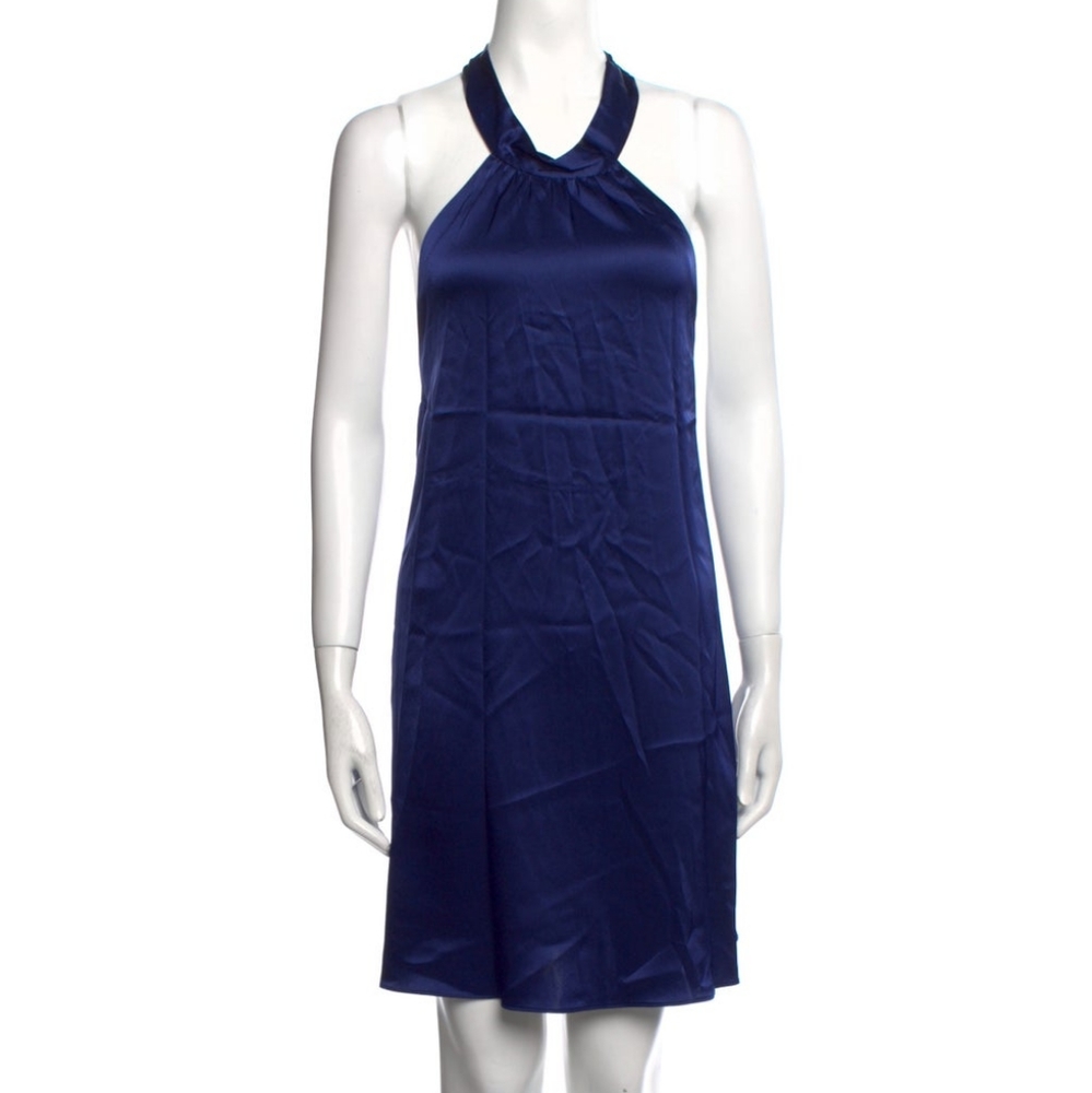 Alice + Olivia Women's Size 10 Blue Tie Neck Dress New with Tags